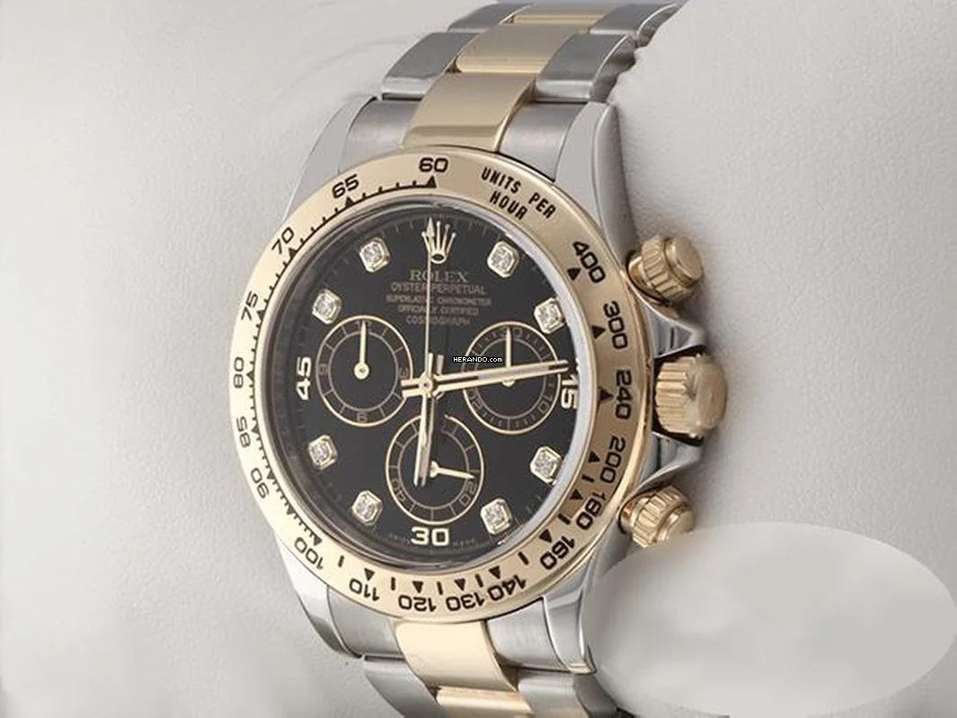  Rolex Daytona 116503 2017 Stahl Gelbgold 750 Diamanten Chronograph Automatik Stainless Steel 18kt Yellow Gold Oyster-band Chronometer Black Dial 