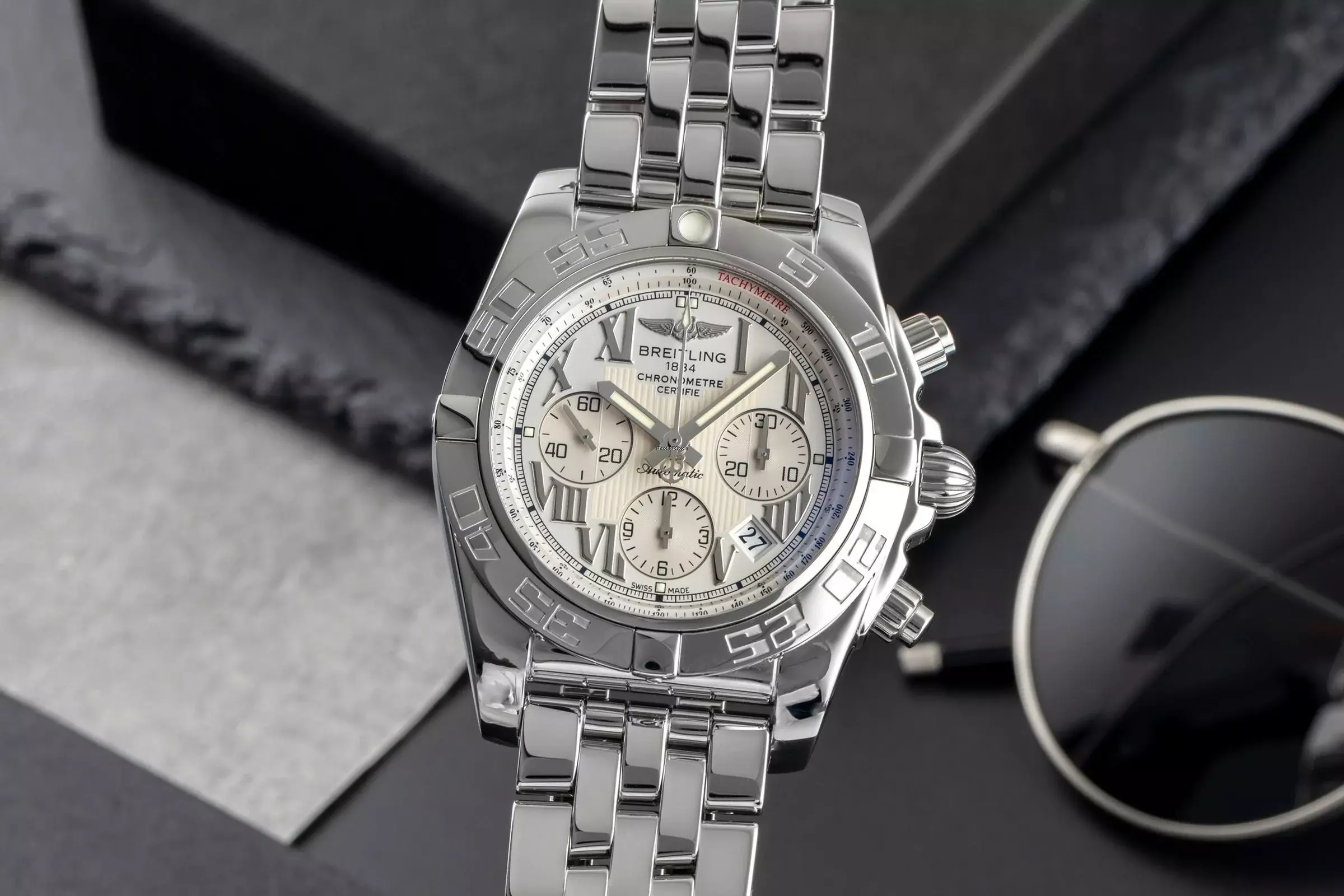  Breitling Chronomat 44 Chronograph Stahl Automatik Ref. AB011012 Papiere 2010 