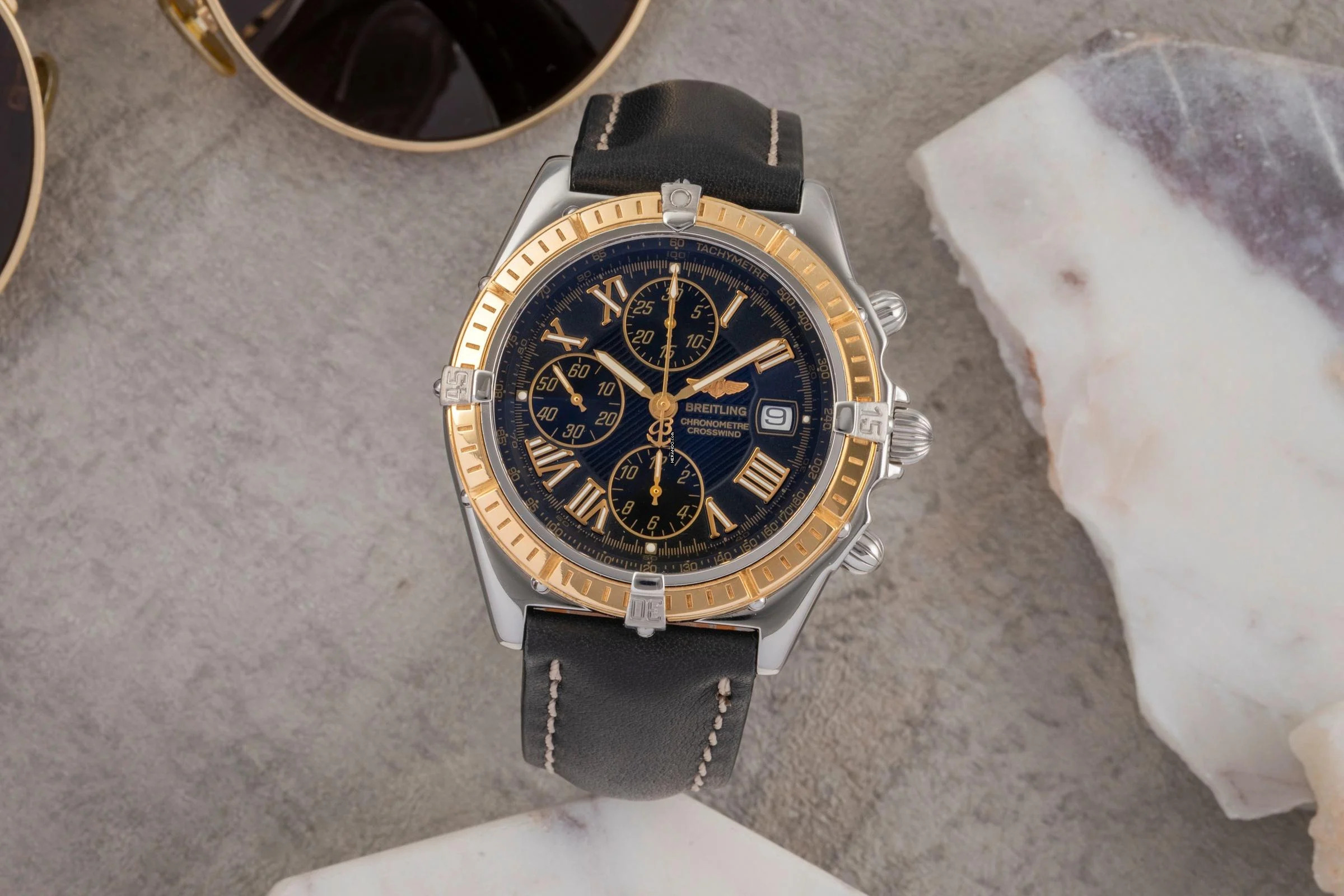  Breitling Crosswind Chronograph Stahl / Gold Automatik Herrenuhr Ref. D13355 