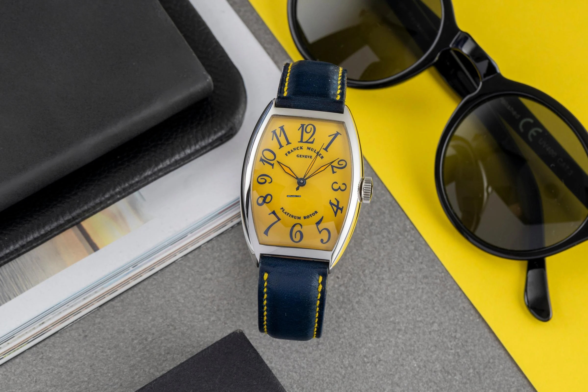 Thumbnail von Franck Muller Casablanca Stahl Yellow Dial Automatik Herrenuhr Ref. 5850