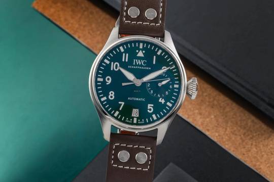  IWC Große Fliegeruhr Big Pilot Stahl Automatik Green Dial Herrenuhr Ref. IW501015 NP. 13900  
