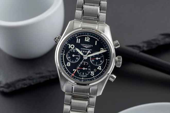  Longines Spirit Chronograph Stahl Automatik Herrenuhr L3.820.4.53.6 B&P 2021 