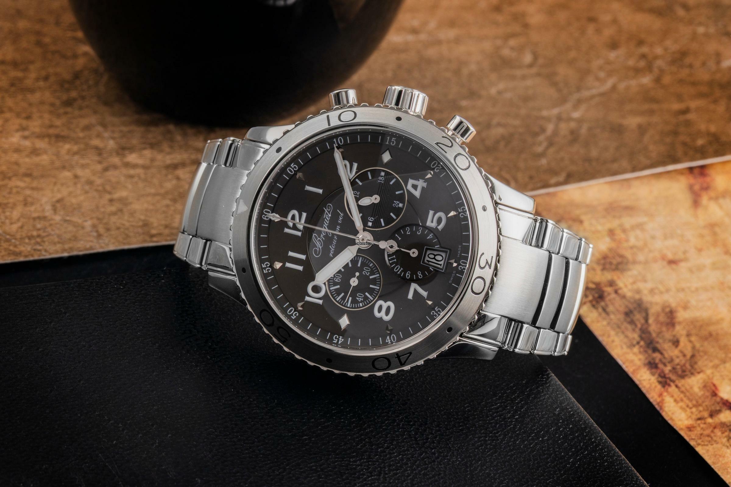 Thumbnail von Breguet Type XX - XXI - XXII Flyback Chronograph Automatik Stahl Herrenuhr Ref. 3810