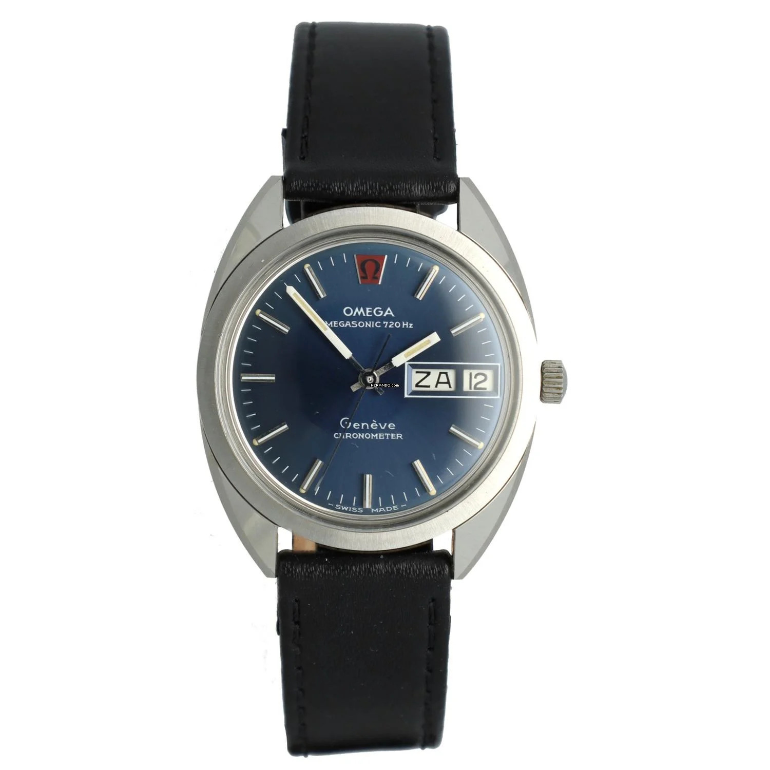  Omega Genève Megasonic 750Hz Ref. 198.0066 Blue dial 