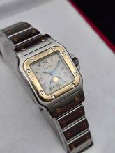 Thumbnail von Cartier Santos Galbée Moonphase 119902 Steel and Gold Very good Full Set 1992