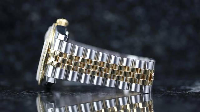  Rolex Datejust 36 Steel Gold Factory RBR - Champagne - like New - Fullset 