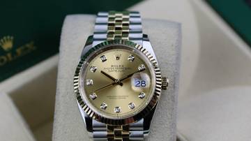 Thumbnail von Rolex Datejust 36 Steel Gold - Champagne Diamond - like New - Fullset - 2023