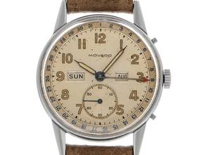 Thumbnail von Movado Vollkalendar Ref.14776 1978 original Box sehr gut Vintage Vollkalendar Triple Date