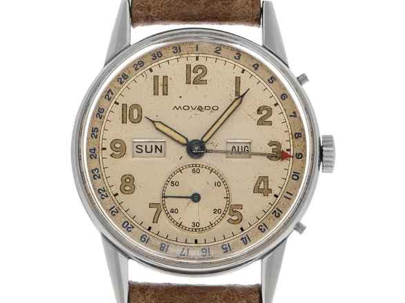  Movado Vollkalendar Ref.14776 1978 original Box sehr gut Vintage Vollkalendar Triple Date 