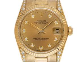 Thumbnail von Rolex Datejust 31 Medium Ref.68238 1995 Box&Beschreibung sehr gut Vintage Datejust Medium 18kt Gelbgold Diamanten open 6/9