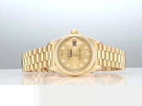 Thumbnail von Rolex Lady-Datejust Gelbgold 750 Diamanten 1996 Automatik Gold Damen 18kt Yellow Gold President-band Chronometer Oyster