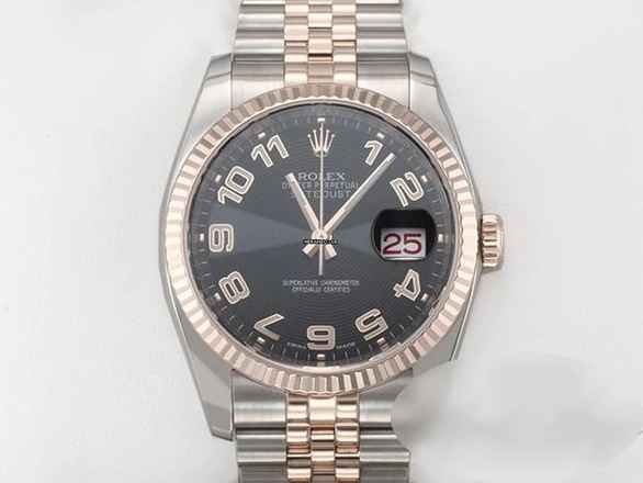  Rolex Datejust 36 36mm 116231 2018 Stahl Rosegold 750 Automatik Stainless Steel 18kt Rose Gold Jubilé-band Chronometer Oyster Black Dial 