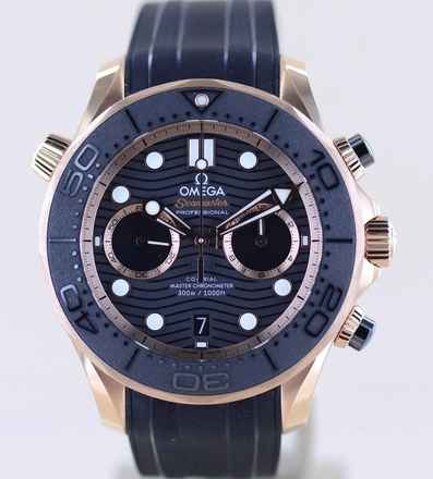  Omega Seamaster Diver 300 M Chronograph 18K Sedna Gold 44mm B+P Cal 9901 
