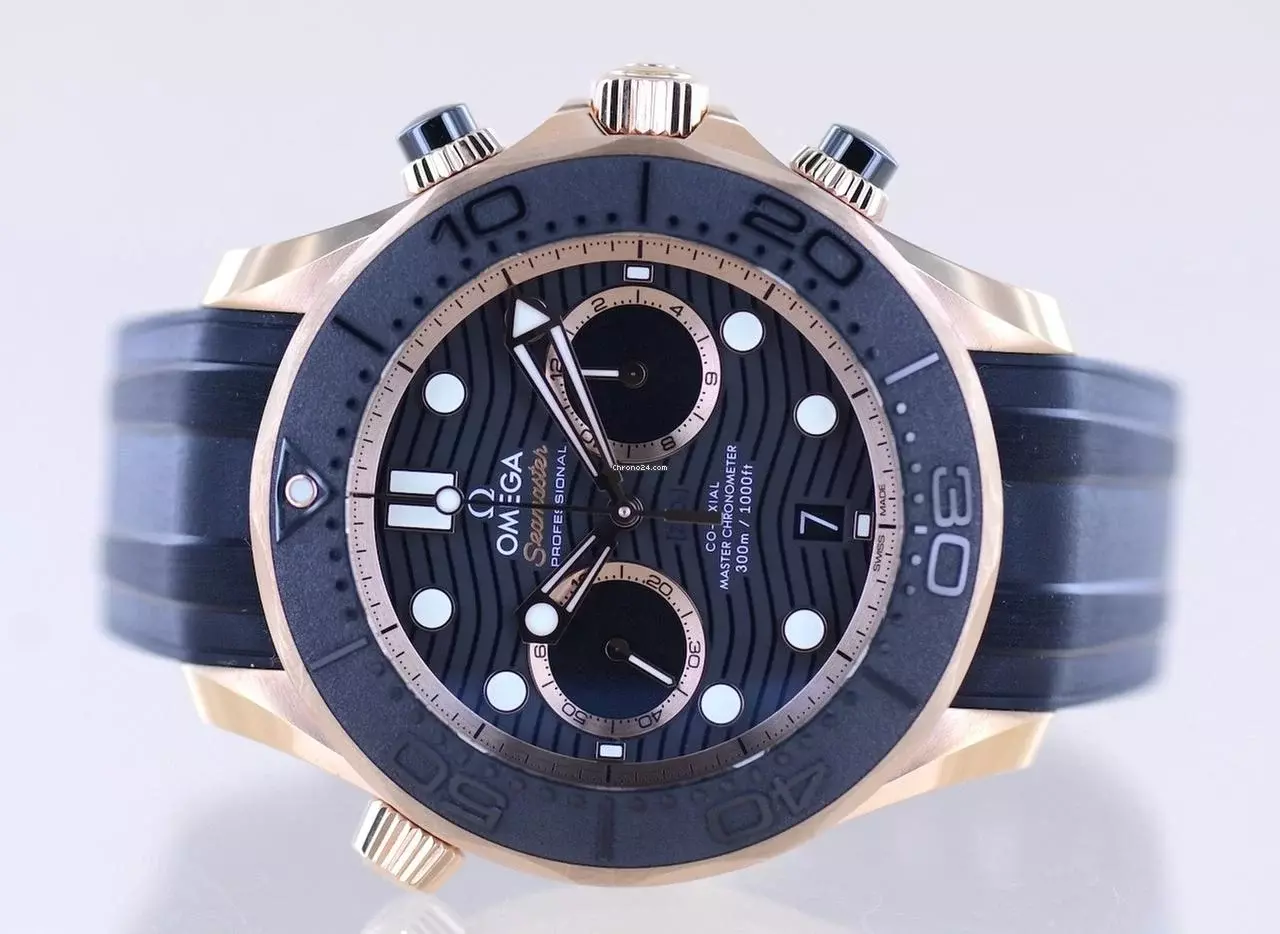 Thumbnail von Omega Seamaster Diver 300 M Chronograph 18K Sedna Gold 44mm B+P Cal 9901