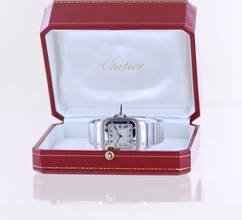 Thumbnail von Cartier Santos Galbée Mens Medium Stahl Galbée Roman Dial Quarz Unisex Date