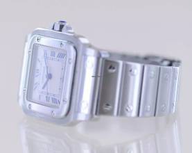 Thumbnail von Cartier Santos Galbée Mens Medium Stahl Galbée Roman Dial Quarz Unisex Date