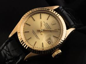 Thumbnail von Rolex Lady-Datejust Ref.6917 1972 Box&Beschreibung sehr gut Vintage Datejust Lady open 6/9 18kt Gelbgold