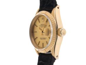 Thumbnail von Rolex Lady-Datejust Ref.6917 1972 Box&Beschreibung sehr gut Vintage Datejust Lady open 6/9 18kt Gelbgold