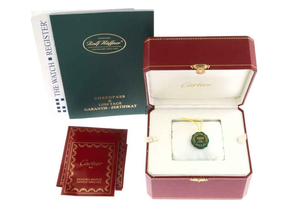  Cartier Santos Galbée GM Großes Modell Ref.1566 1998 Box&Beschreibung sehr gut Vintage Santos Galbee GM großes Modell 