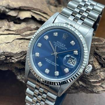  Rolex Datejust 36 Oyster Perpetual Datejust 36 - Ref. 1601 - Diamant Indizes Factory Set Diamanten Indizes 