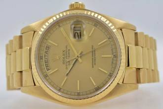Thumbnail von Rolex Day-Date 36 Oyster Perpetual Day Date 18k Gold Champagner Dial 18078