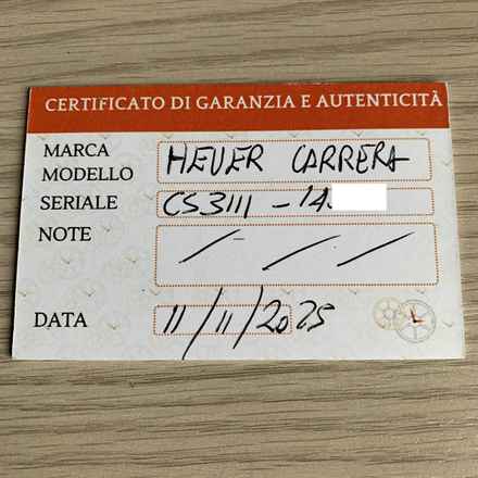  Heuer CS3111 chronograph black dial 2000 Carrera 