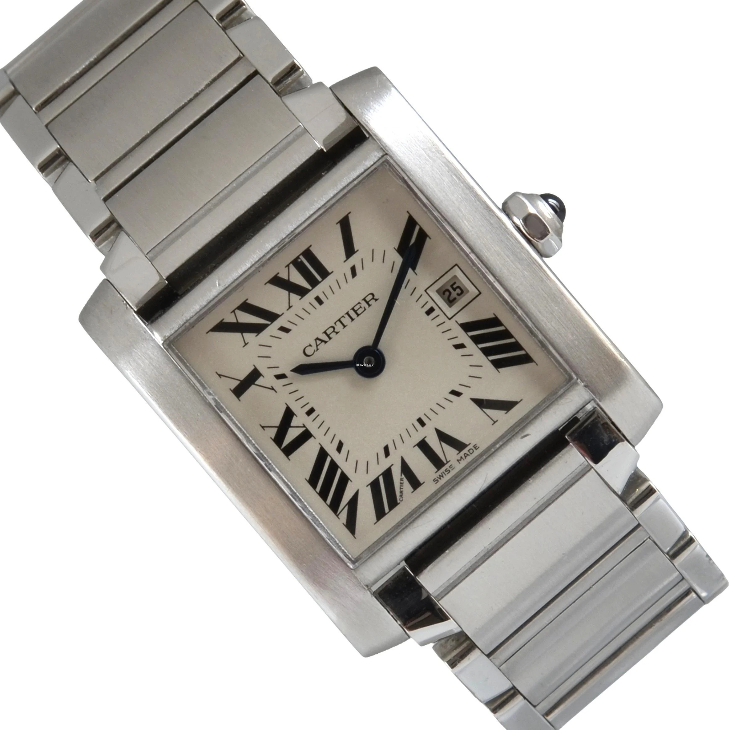  Cartier Tank Française 2465 Date Medium 25MM Quartz 