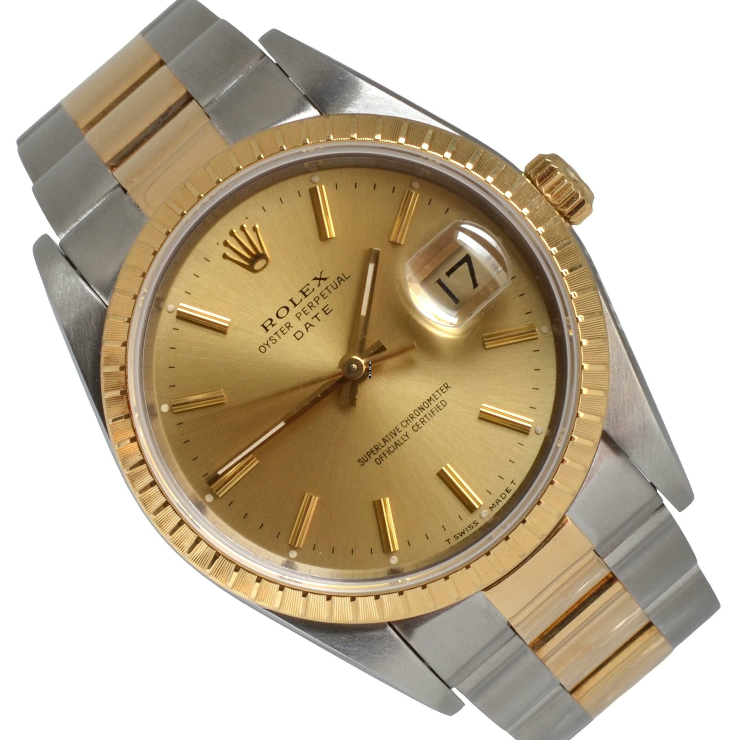  Rolex Oyster Perpetual Date 15223 champagne dial Full Set TOP Condition 