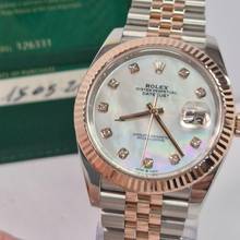 Thumbnail von Rolex Datejust 41 41mm Ouro Rosé & Aço & Diamantes & Madrepérola Automático Completo