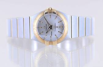 Thumbnail von Omega Constellation Quartz Lady Stahl Gold Silver Index Dial 27mm Klassiker B+P
