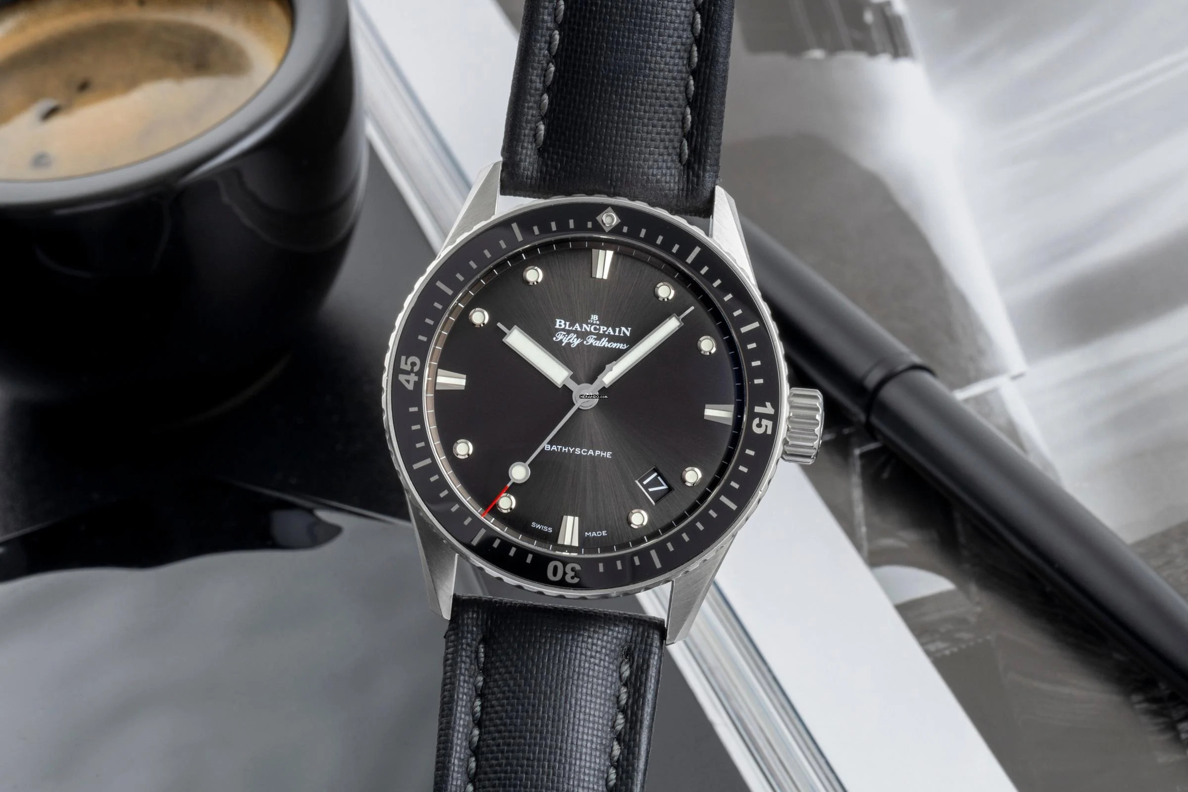 Thumbnail von Blancpain Fifty Fathoms Bathyscaphe Stahl Automatik Ref. 5000-1110-B52A Papiere