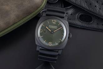 Thumbnail von Panerai Radiomir Green Dial Keramik / Titan Handaufzug Herrenuhr Ref. PAM00997
