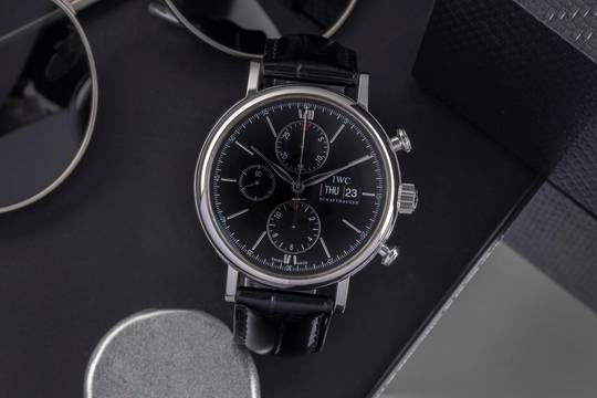  IWC Portofino Chronograph Black Dial Automatik Herrenuhr Ref. IW391002 
