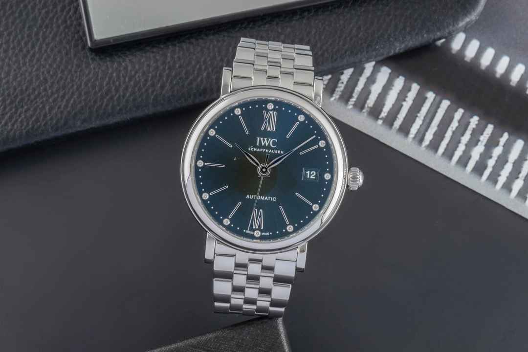  IWC Portofino Automatic Green Diamonds Dial Edelstahl Automatik Herrenuhr Ref. IW458602 