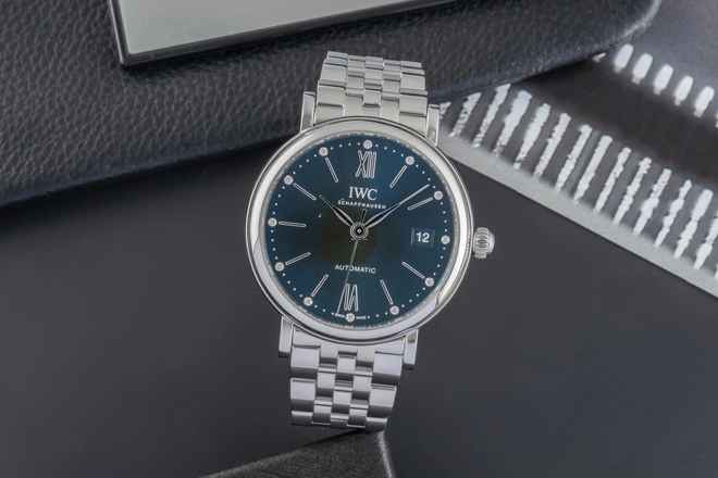  IWC Portofino Automatic Green Diamonds Dial Edelstahl Automatik Herrenuhr Ref. IW458602 