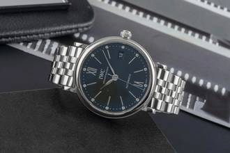 Thumbnail von IWC Portofino Automatic Green Diamonds Dial Edelstahl Automatik Herrenuhr Ref. IW458602