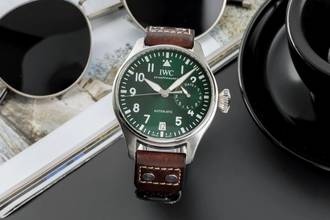 Thumbnail von IWC Große Fliegeruhr Big Pilot Stahl Automatik Green Dial Herrenuhr Ref. IW501015 B&P NP. 13900 