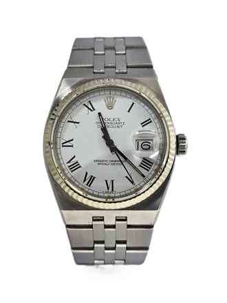  Rolex Datejust Oysterquartz 18k Bezel rare white Dial 