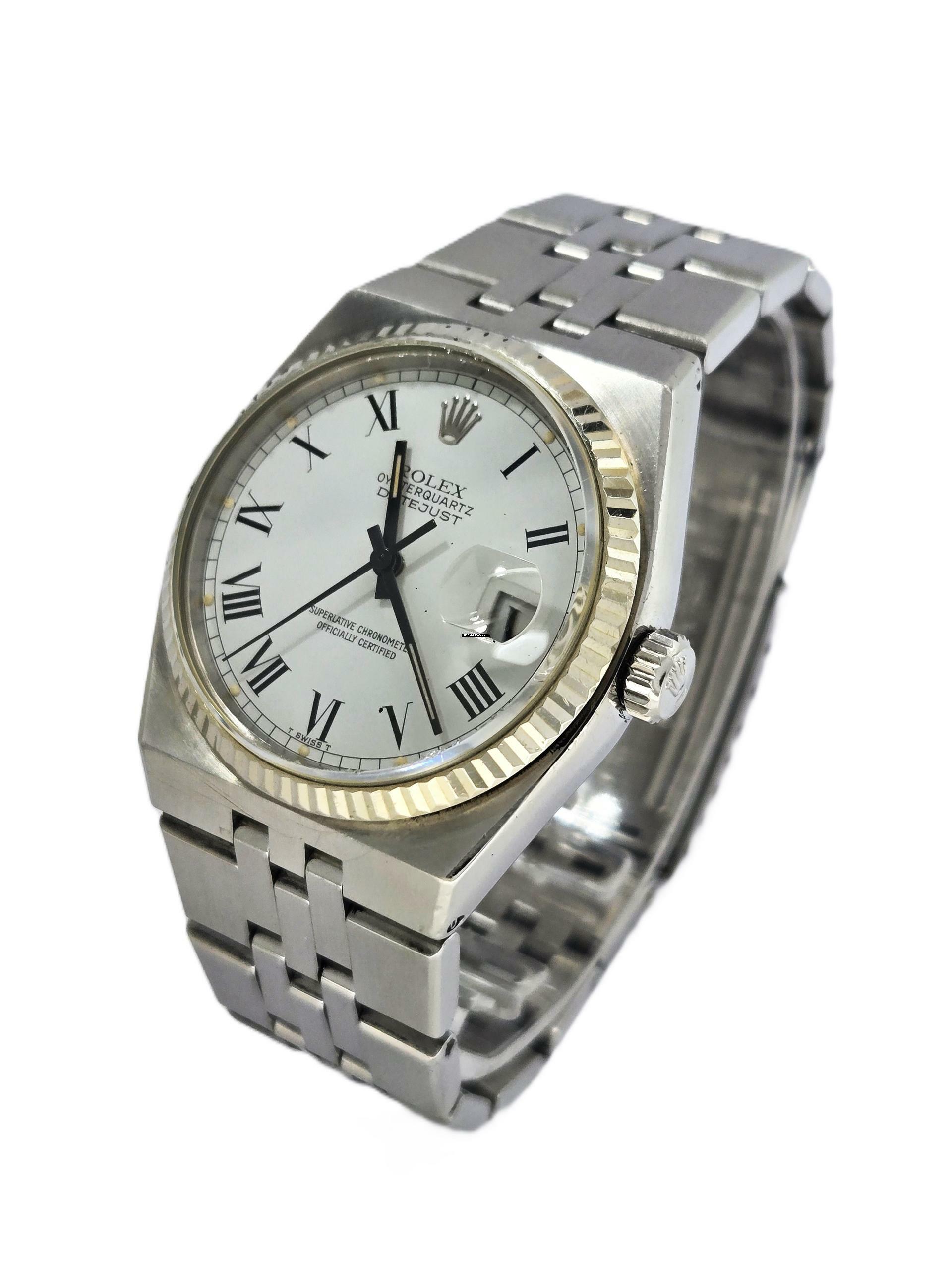 Thumbnail von Rolex Datejust Oysterquartz 18k Bezel rare white Dial
