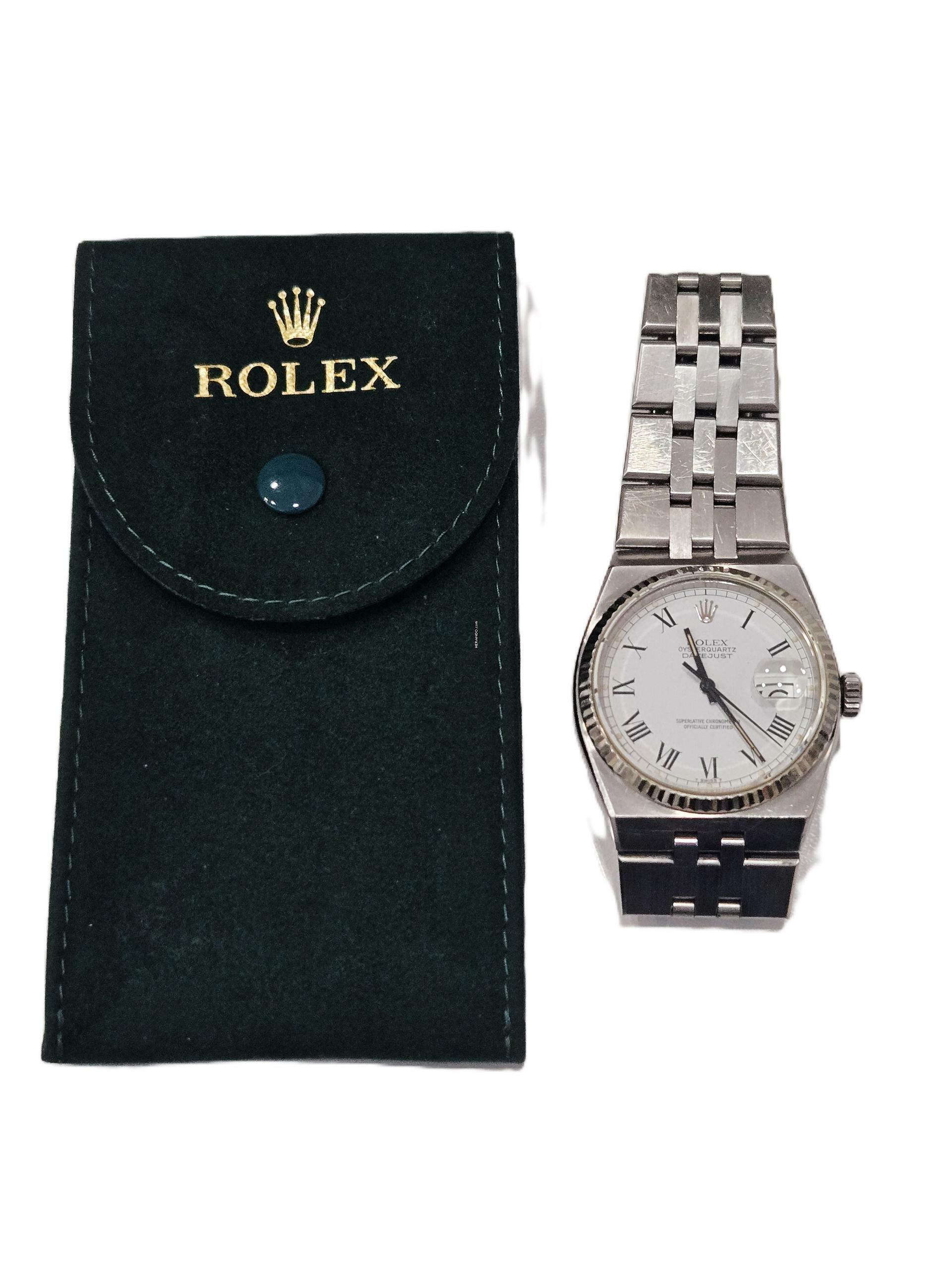 Thumbnail von Rolex Datejust Oysterquartz 18k Bezel rare white Dial