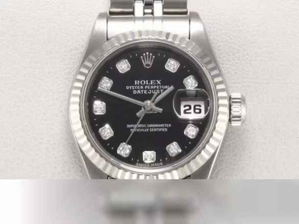  Rolex Lady-Datejust Stahl Weissgold 750 Diamanten Automatik Stainless Steel 18kt White Gold Damen Jubilé-band Chronometer Oyster Black Dial 