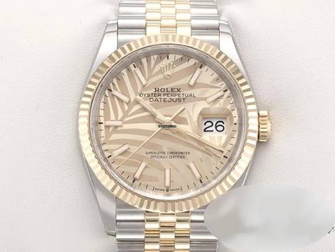  Rolex Datejust 36 36mm 126233 2022 Stahl Gelbgold 750 Palmenmuster Automatik Stainless Steel 18kt Yellow Gold Jubilé-band Chronometer Oyster 