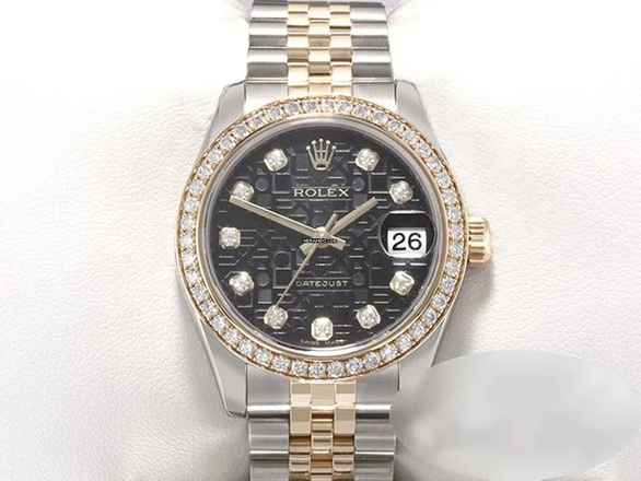  Rolex Datejust 31 31mm 178383 2015 Stahl Gelbgold 750 Diamanten Automatik Stainless Steel 18kt Yellow Gold Jubilé-band Chronometer Oyster Black Dial 