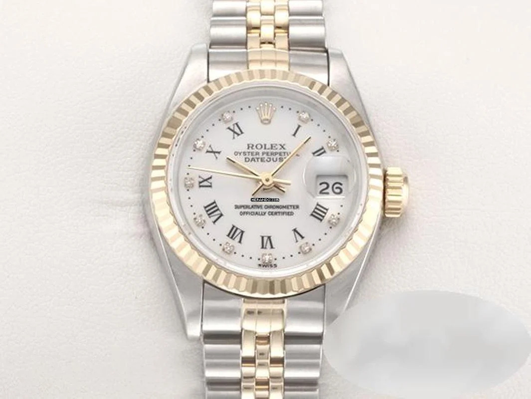 Rolex Lady-Datejust Edelstahl Gelbgold 750 Diamanten Automatik Gold Stahl Stainless Steel 18kt Yellow Gold Jubilé-band Chronometer Oyster White Dial