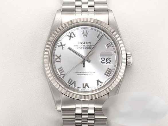  Rolex Datejust 36 36mm 16234 2000 Stahl Weissgold 750 Gold Damen Herren Stainless Steel Jubilé-band Chronometer Oyster Silver Dial 