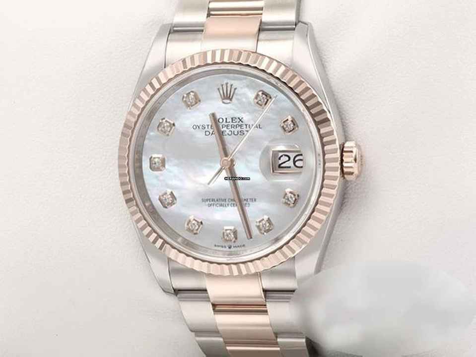  Rolex Datejust 36 36mm 126231 2020 Stahl Rosegold 750 Perlmutt Diamanten Automatik Stainless Steel 18kt Rose Gold Oyster-band Chronometer 