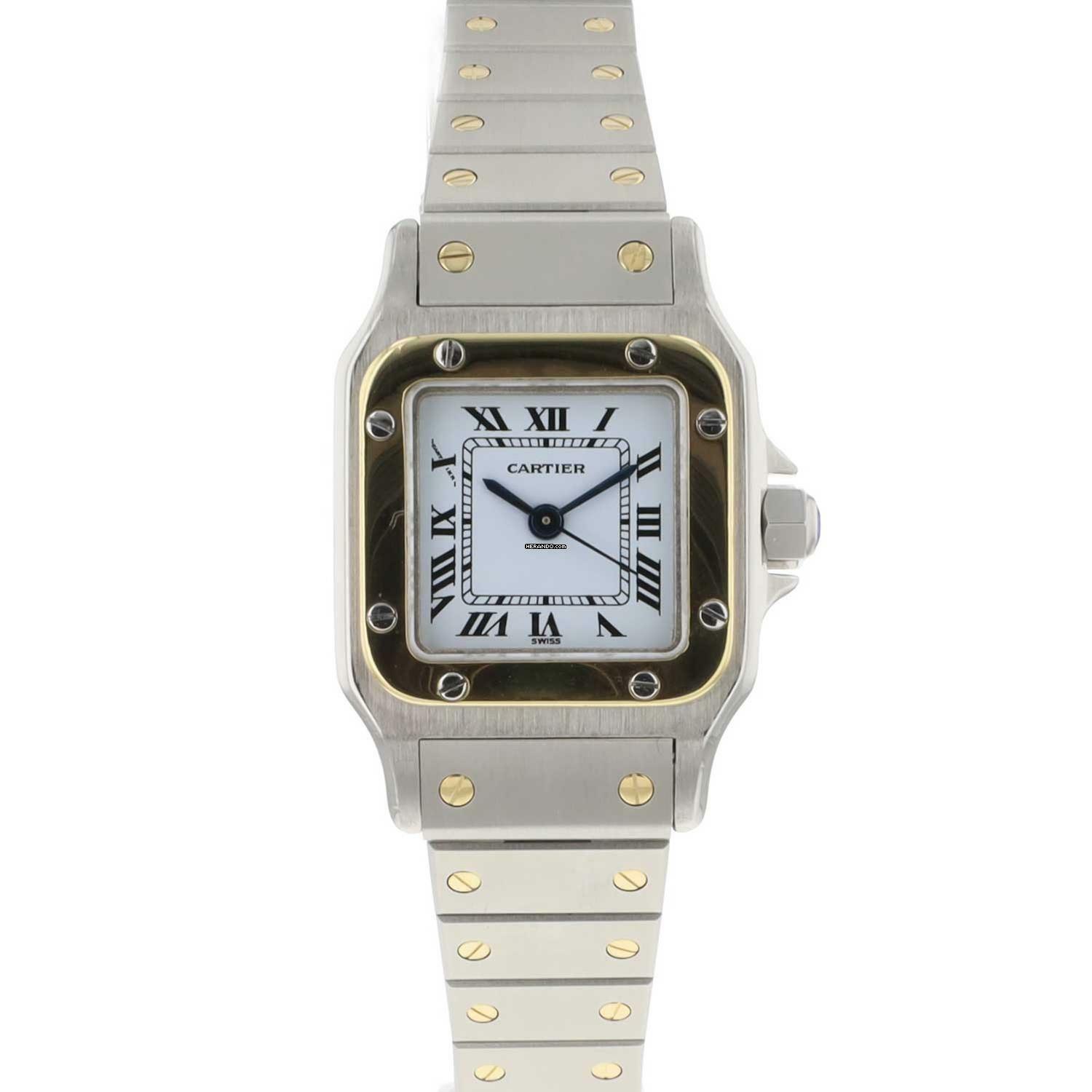  Cartier Santos Carree Steel/Gold Automatic PM Cartier Serviced '26 