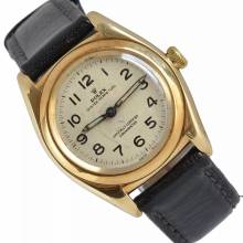 Thumbnail von Rolex Oyster Perpetual 3131 BubbleBack Ivory radium dial yellow gold 14KT 1948's