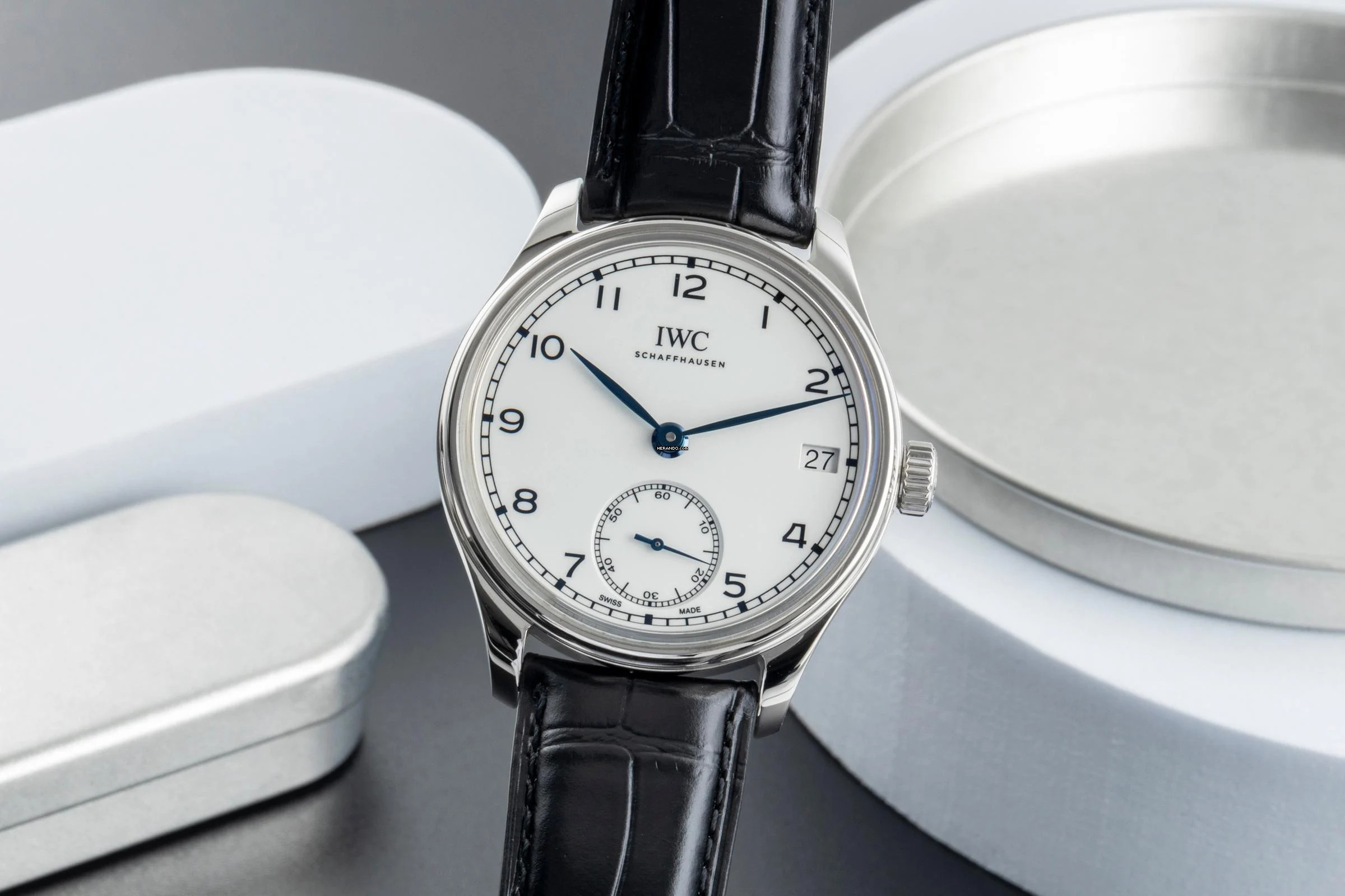 IWC Portugieser Handaufzug 8 Tage Handaufzug Stahl Herrenuhr Ref. IW510212 B&P Limited