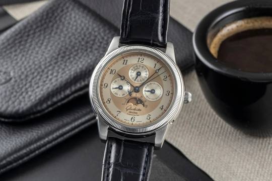  Glashütte Original 1845 Stahl Handaufzug Herrenuhr Ref. 1-49-01-03-01-04 B&P 1998 